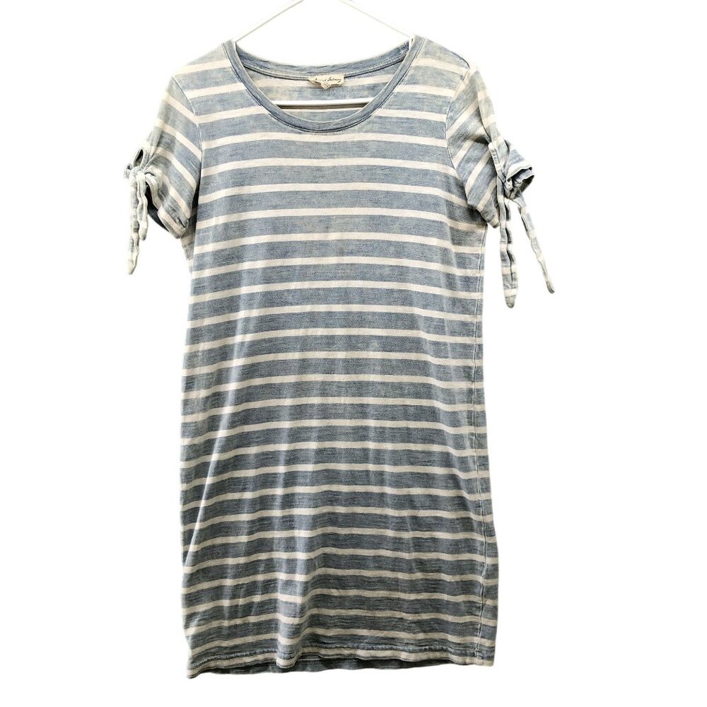 Jane & Delancey T Shirt Dress Womens‎ XS Short Sleeve Sunwashed Striped Blue
